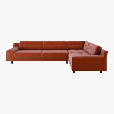 Habitat Hendricks Orange Velvet Left-Arm Corner Sofa, Orange