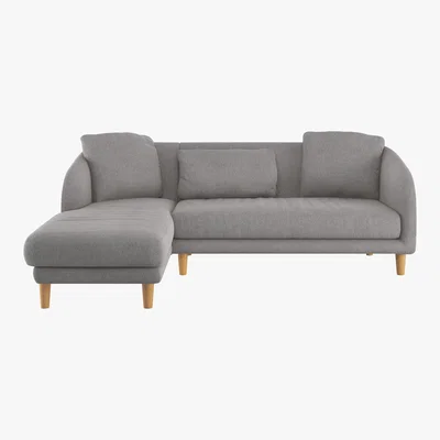 Habitat Colby Grey FaBric Left Arm Chaise Sofa, Grey