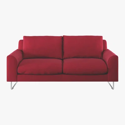 Habitat Lyle Red Wool 2 Seater Sofa, Metal Legs, Red