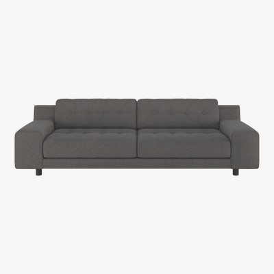 Habitat Hendricks Charcoal Grey Herringbone Wool Mix 4 Seater Sofa, Charcoal