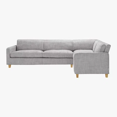 Habitat Chester Black & White FaBric Left-Arm Corner Sofa, Black And White