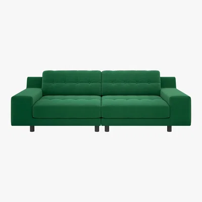 Habitat Hendricks Green Velvet 4 Seater Easy Access Sofa, Green