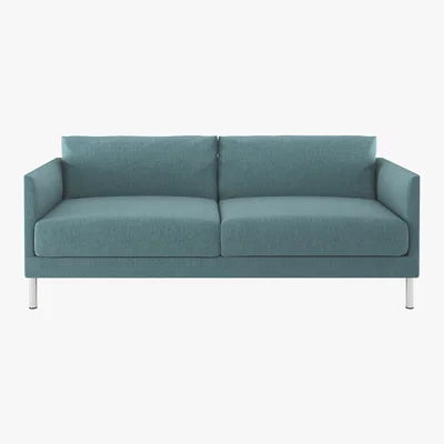 Habitat Hyde Teal Blue FaBric 3 Seater Sofa, Metal Legs, Blue