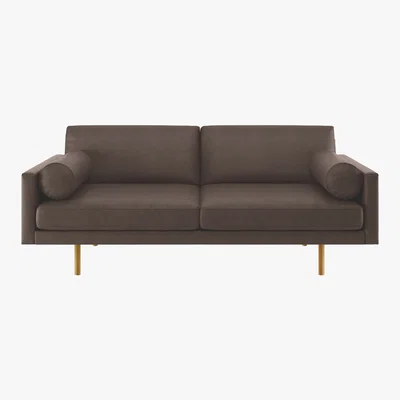 Habitat Spencer Chocolate Brown Luxury Leather 3 Seater Sofa, Oak Legs, Dark Brown