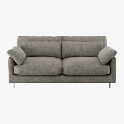 Habitat Cuscino Black And White Italian Woven FaBric 2 Seater Sofa, Black And White