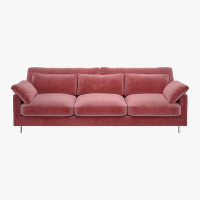 Habitat Cuscino Dusty Rose Velvet 3 Seater Sofa, Dusty Rose