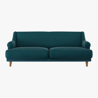 Habitat Townsend Teal Green Tweed Wool Mix 3 Seater Sofa, Green