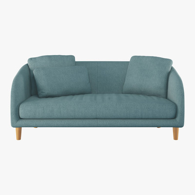 Habitat Colby Teal Blue FaBric 2 Seater Sofa, Wooden Feet, Blue
