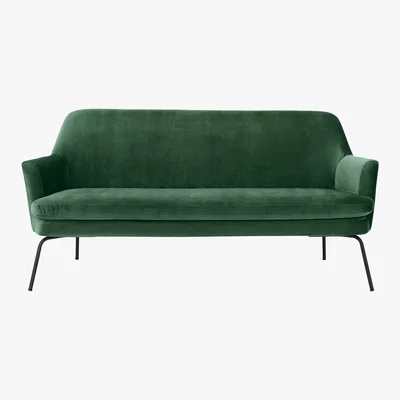 Habitat Habitat Celine 2 Seater Velvet 2 Seater Sofa - Green, Green