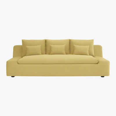 Habitat Kasha Yellow FaBric 4 Seater Sofa, Yellow