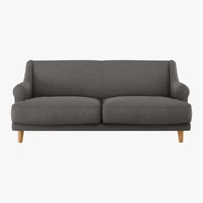 Habitat Townsend Charcoal Grey Tweed Wool Mix 2 Seater Sofa, Charcoal