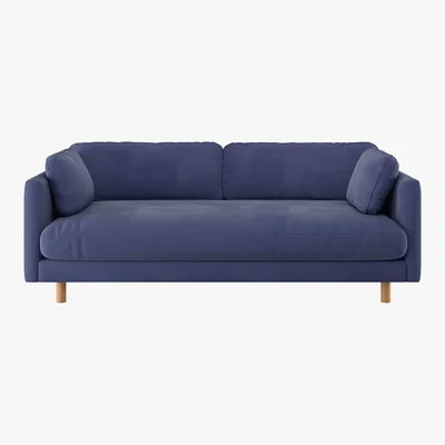 Habitat Mori Blue Cotton Blend 3 Seater Sofa, Blue