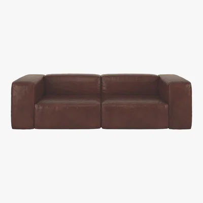 Habitat Opollo Tan Leather 4 Seater Sofa, Tan