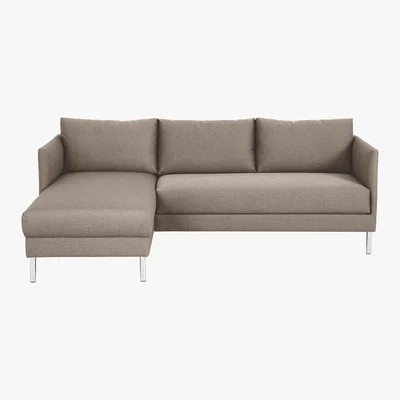 Habitat Hyde Natural FaBric Left-Arm Chaise Sofa, Metal Legs, Natural