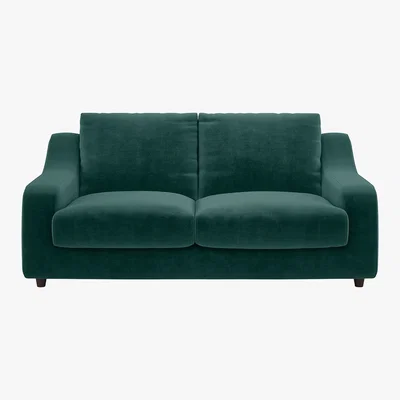 Habitat Slope Emerald Green Velvet 2 Seat Sofa, Green