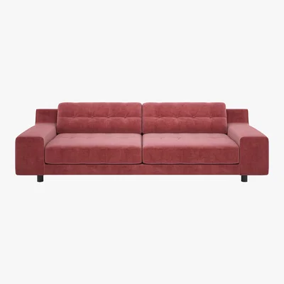 Habitat Hendricks Dusty Rose Velvet 4 Seater Sofa, Dusty Rose
