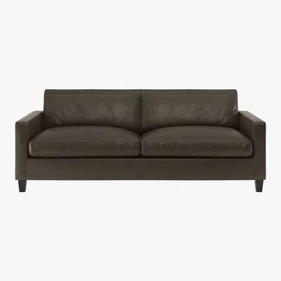 Habitat Chester Grey Leather 3 Seater Sofa, Grey