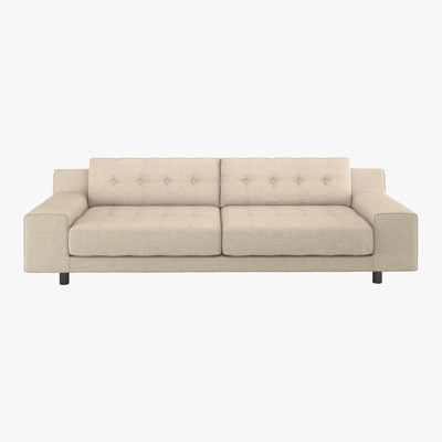 Habitat Hendricks Natural Italian Woven FaBric 4 Seater Sofa, Natural