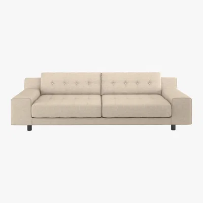 Habitat Hendricks Natural Italian Woven FaBric 4 Seater Sofa, Natural