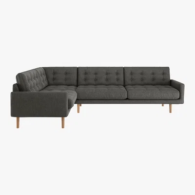 Habitat Fenner Charcoal Grey FaBric Right-Hand 4 Seater Corner Sofa, Charcoal