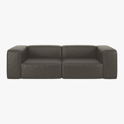 Habitat Opollo Grey Leather 4 Seater Sofa, Grey