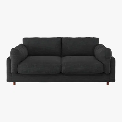 Habitat Elkin Charcoal Grey Textured FaBric 3 Seat Sofa, Charcoal