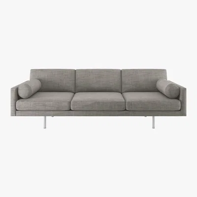 Habitat Spencer Black And White Italian Woven 4 Seater Sofa, Metal Leg, Black And White