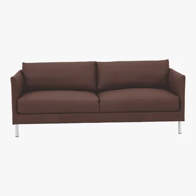 Habitat Hyde Brown Premium Leather 3 Seater Sofa, Metal Leg, Brown