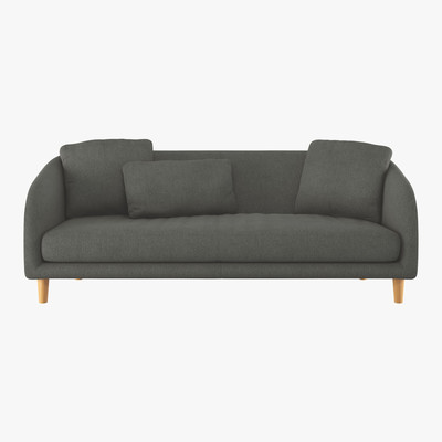 Habitat Colby Charcoal Grey FaBric 3 Seater Sofa, Charcoal