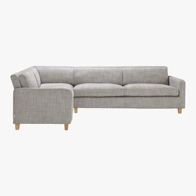 Habitat Chester Black & White FaBric Right-Arm Corner Sofa, Black And White
