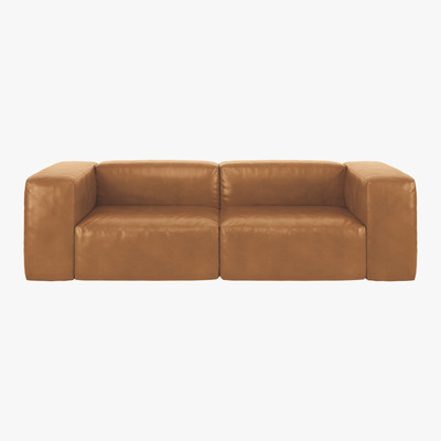 Habitat Opollo Mid Tan Leather 4 Seater Sofa, Mid Tan