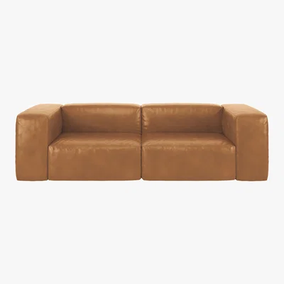 Habitat Opollo Mid Tan Leather 4 Seater Sofa, Mid Tan
