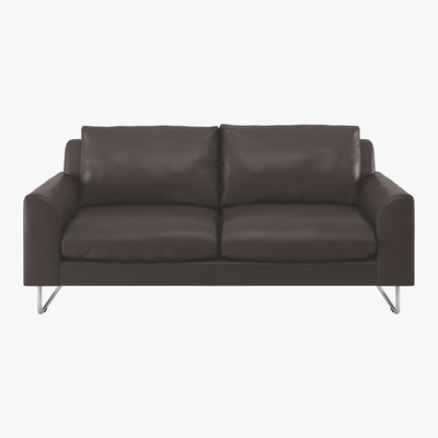 Habitat Lyle Brown Leather 2 Seater Sofa, Brown