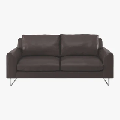 Habitat Lyle Brown Leather 2 Seater Sofa, Brown