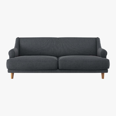 Habitat Townsend Grey Textured FaBric 3 Seater Sofa, Grey