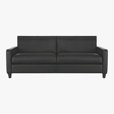 Habitat Chester Black Arredo Leather 3 Seater Sofa, Dark Feet, Black