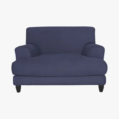 Habitat Askem Blue Brushed Cotton Compact Sofa, Blue