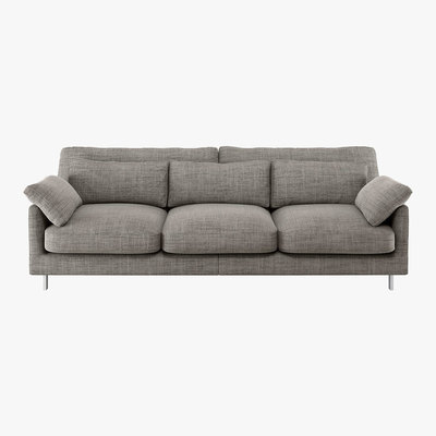 Habitat Cuscino Black And White Italian Woven FaBric 3 Seater Sofa, Black And White