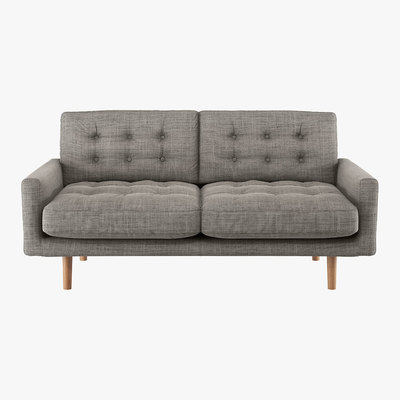 Habitat Fenner Black And White Italian Woven FaBric 2 Seater Sofa, Black And White