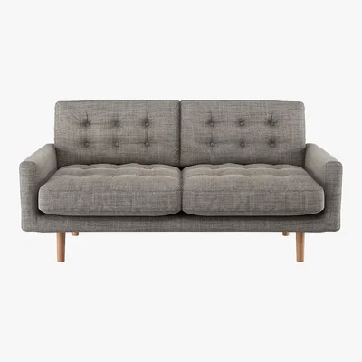 Habitat Fenner Black And White Italian Woven FaBric 2 Seater Sofa, Black And White