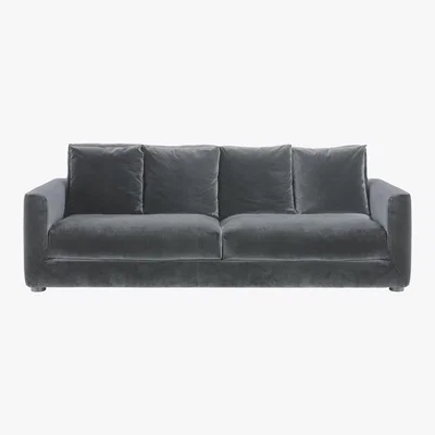 Habitat Rupert Dark Grey Velvet 4 Seater Sofa Bed, Grey
