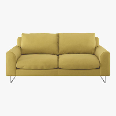 Habitat Lyle Yellow Textured FaBric 2 Seater Sofa, Yellow