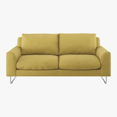 Habitat Lyle Yellow Textured FaBric 2 Seater Sofa, Yellow