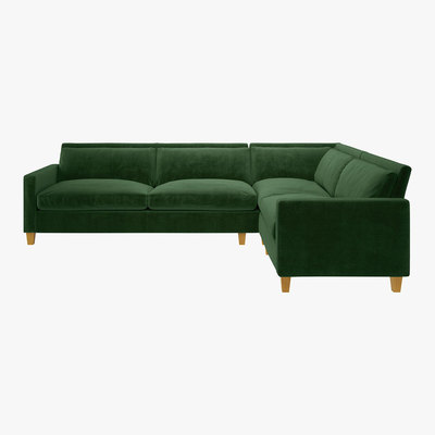 Habitat Chester Moss Green Left-Hand 4 Seater Corner Sofa, Moss Green