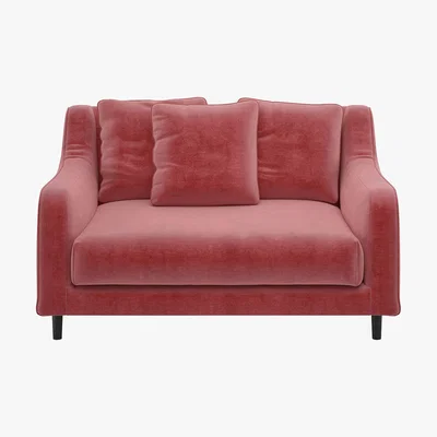 Habitat Swift Dusty Pink Velvet Loveseat Sofa, Pink