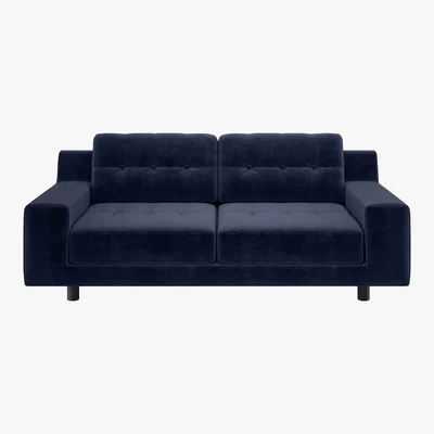 Habitat Hendricks Navy Blue Velvet 2 Seat Sofa, Navy