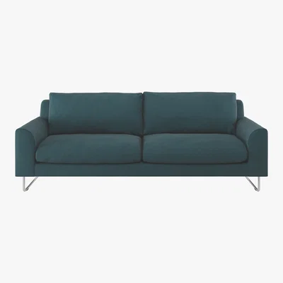 Habitat Lyle Teal Green Herringbone Wool Mix FaBric 3 Seater Sofa, Green