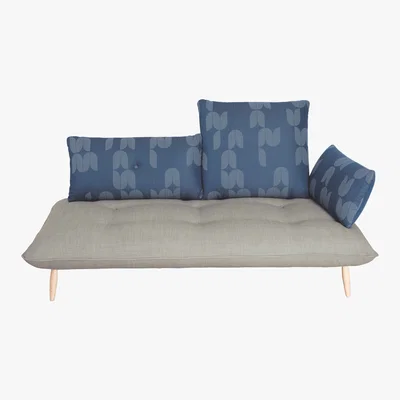 Habitat Naoko Patterned Right-Arm 3 Seater Sofa, Grey