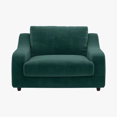 Habitat Slope Emerald Green Velvet Loveseat Sofa, Green