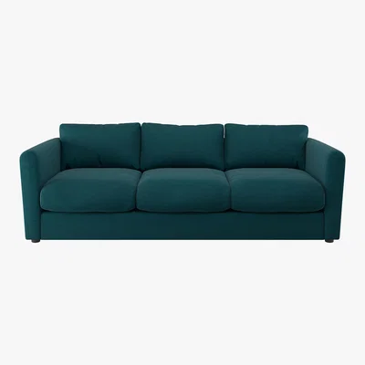Habitat Joshua Teal Green Wool Tweed 4 Seat Sofa, Green